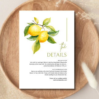 Mediterranean Italy Lemon Vibrant Wedding Details Tilläggskort