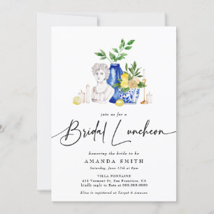 Mediterranean Italy Tiles Lemon Bridal Luncheon Inbjudningar