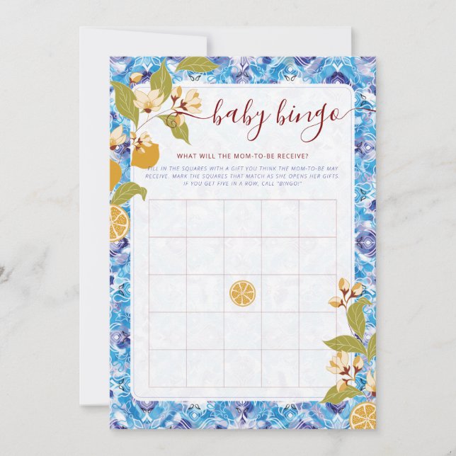 Mediterranean Lemon Amalfi Coast Baby Shower Inbjudningar (Framsida)