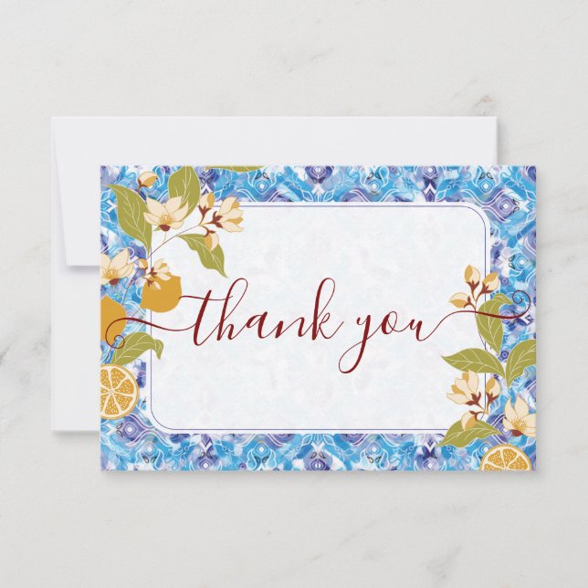 Mediterranean Lemon Amalfi Coast Baby Shower Inbjudningar (Framsida)