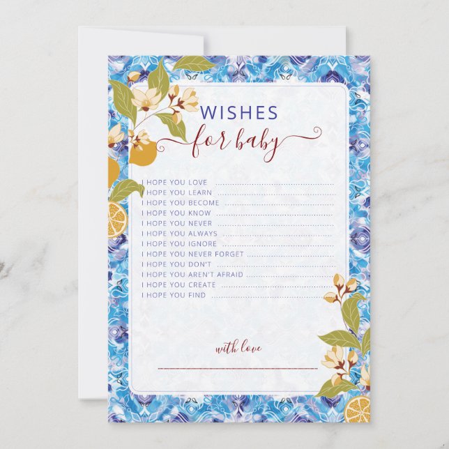 Mediterranean Lemon Amalfi Coast Baby Shower Inbjudningar (Framsida)