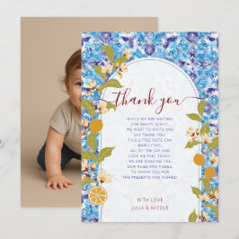 Mediterranean Lemon Amalfi Coast Baby Shower Photo Inbjudningar