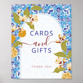 Mediterranean Lemon Amalfi Coast Baby Shower Poster