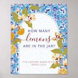 Mediterranean Lemon Amalfi Coast Baby Shower Poster