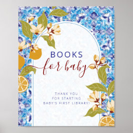 Mediterranean Lemon Amalfi Coast Baby Shower Poster