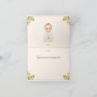 Mediterranean Lemon Baby Shower Tacksamhetskort |  Tack Kort