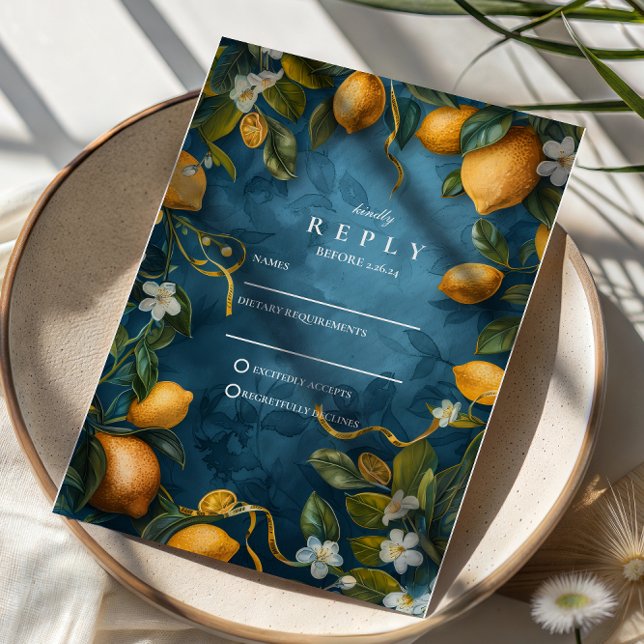 Mediterranean Lemon Bliss Wedding OSA Kort (Skapare uppladdad)