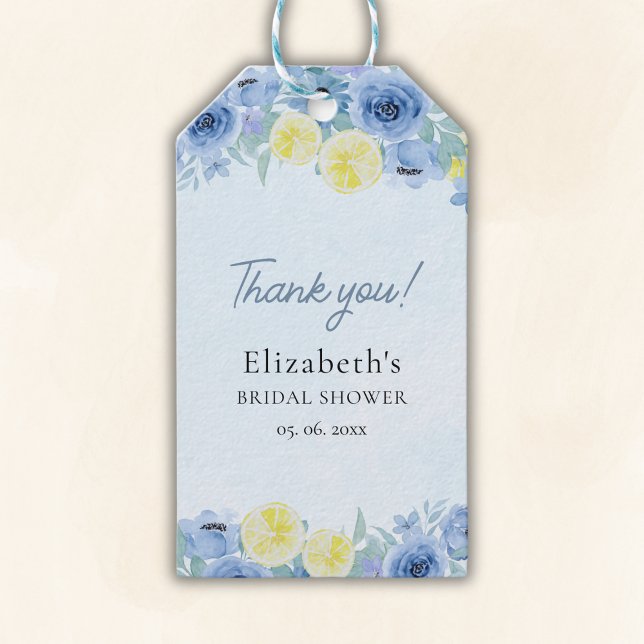Mediterranean Lemon Bridal Shower Presentetikett (Skapare uppladdad)
