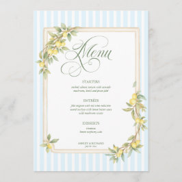 Mediterranean Lemon Coastal Stripe Wedding Meny