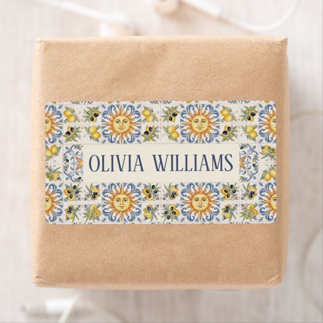 Mediterranean Lemon Tile Italian Coastal Design Fraktsedel (Insitu)