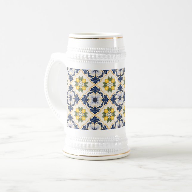 Mediterranean Lemon Tile Italian Talavera Sejdel (Framsida vänster)