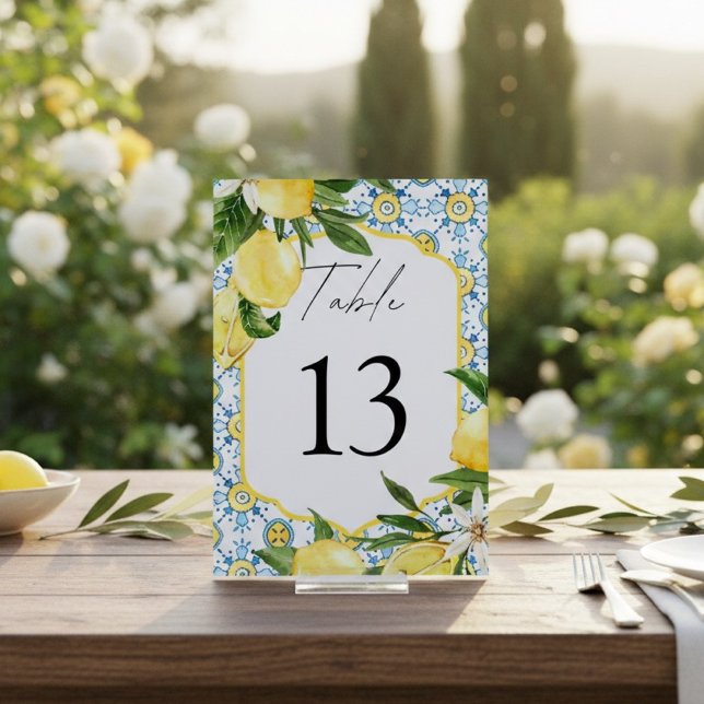 Mediterranean Lemon Wedding  Bordsnummer (Skapare uppladdad)