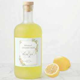 Mediterranean Lemon Wedding Limoncello Spritflaskor Etikett