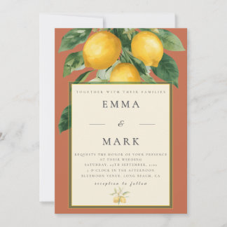 Mediterranean Lemon with QR Code | Terracota Inbjudningar