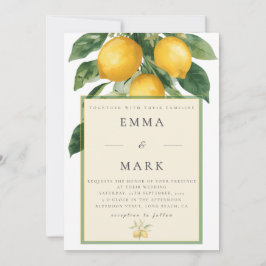 Mediterranean Lemon with QR Code | White Inbjudningar