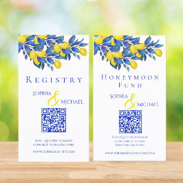 Mediterranean-Lemons-Bröllop Registry-Honeymoon Visitkort