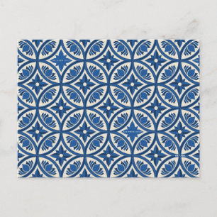 Mediterranean Lotus Tile Mönster - White Lotus Vykort