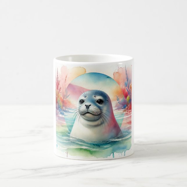 Mediterranean monk seal serenity 210824AREF111 - W Kaffemugg (Center)