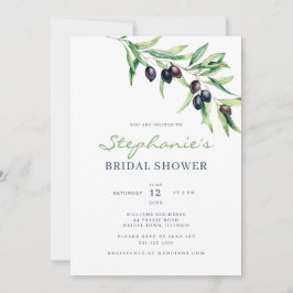 Mediterranean Olive Bridal Shower Invitation Inbjudningar