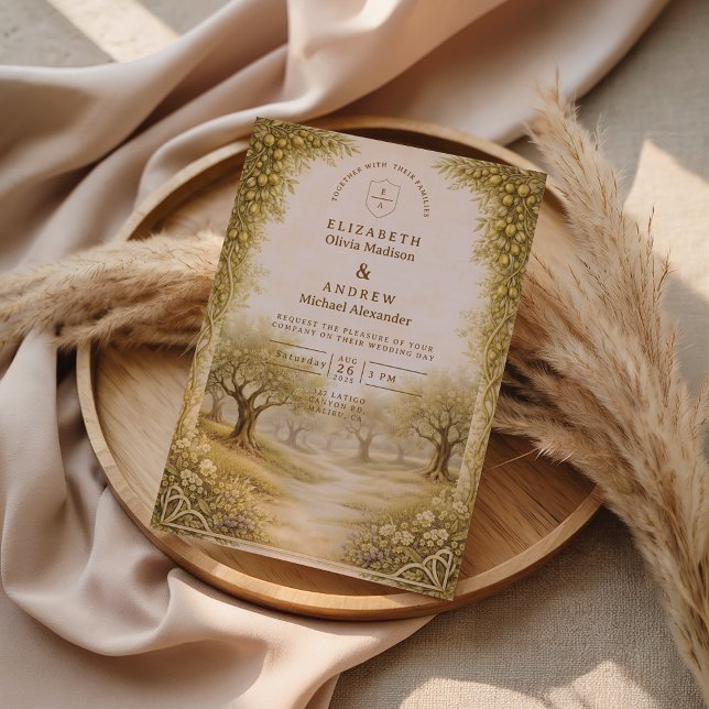 Mediterranean Olive Grove Countryside Wedding Inbjudningar (Skapare uppladdad)