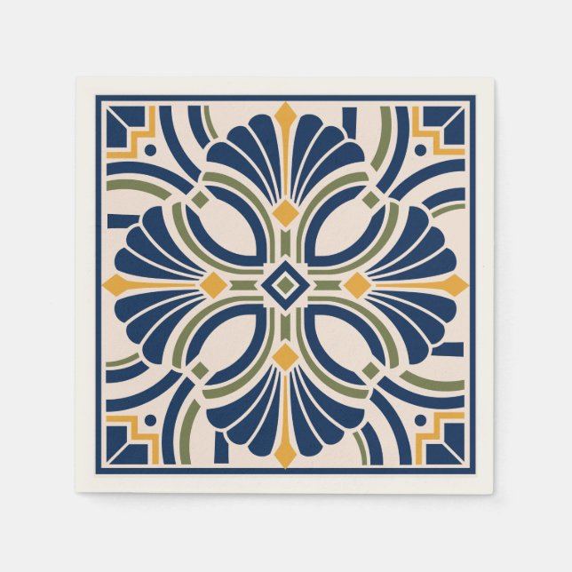 Mediterranean Ornamental Tile Pappersservett (Framsidan)