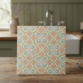 Mediterranean Pattern Pat#13 Terra Cotta ID1195 Kakelplatta