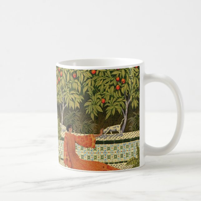 Mediterranean Serenitet  Konstnärlig Trädgårds Kaf Kaffemugg (Höger)