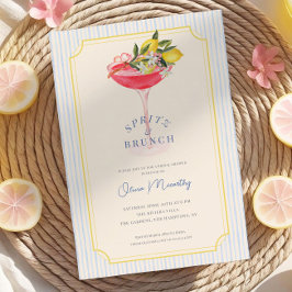 Mediterranean Spritz & Brunch Lemon Bridal Shower Inbjudningar