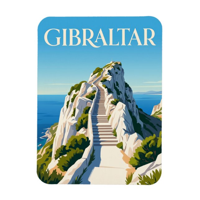 Mediterranean Steps Gibraltar Magnet (Vertikal)