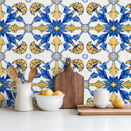 Mediterranean style Azur yellow blue big pattern Kakelplatta