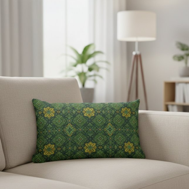 Mediterranean Style Decorative Cushion - Green Lumbarkudde (Skapare uppladdad)