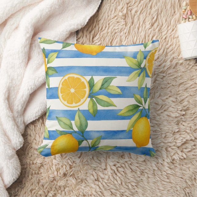 Mediterranean Summer Citrus Kitchen Decor Kudde (Filt)