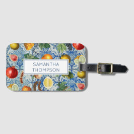 Mediterranean Summer Fruit Blue Mosaic Bagagebricka