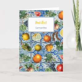Mediterranean Summer Fruit Blue Mosaic Kort