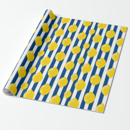 Mediterranean Summer Stripes and Lemons Presentpapper