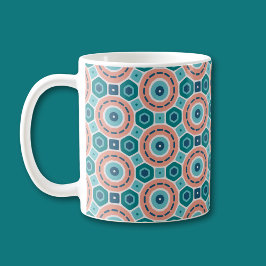 Mediterranean Summer Vibes Geometric Mönster Kaffemugg