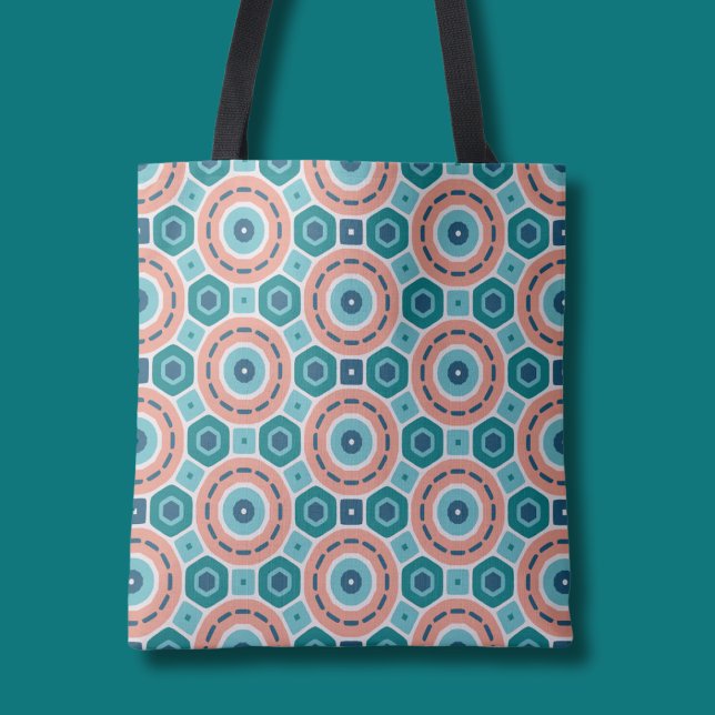 Mediterranean Summer Vibes Geometric Mönster Tygkasse (Skapare uppladdad)