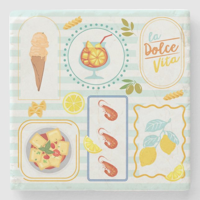 Mediterranean Summer Vibes Stenunderlägg (Framsidan)