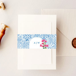 Mediterranean tile pattern band för inbjudningskort