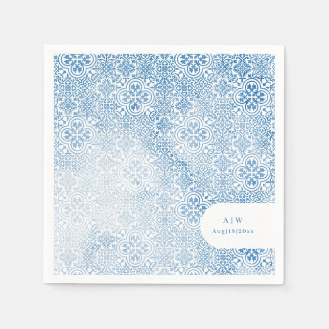 Mediterranean tile pattern pappersservett (Framsidan)