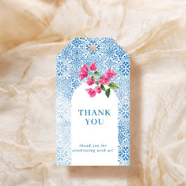 Mediterranean tile pattern Thank you Presentetikett