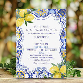 Mediterranean Tile Wedding with Lemons Inbjudningar
