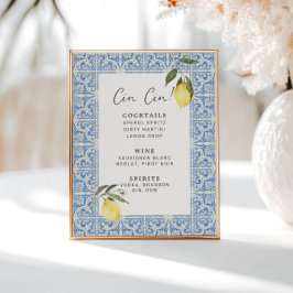Mediterranean Tiles Amalfi Capri Pub Menu Poster