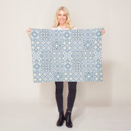 Mediterranean Tiles, Moroccan, Majolica, Azulejo Fleecefilt