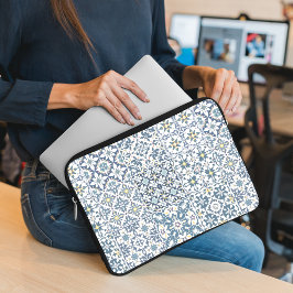 Mediterranean Tiles, Moroccan, Majolica, Azulejo Laptop Fodral