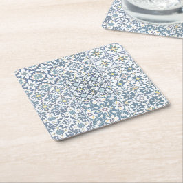 Mediterranean Tiles, Moroccan, Majolica, Azulejo Underlägg Papper Kvadrat