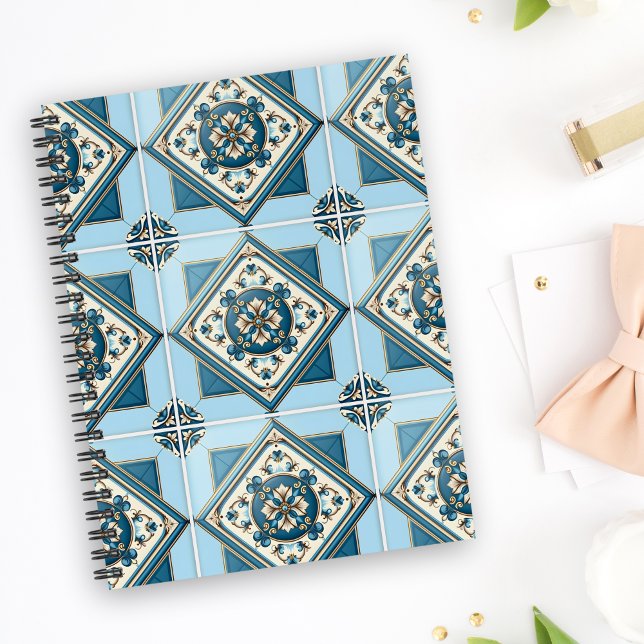 Mediterranean Tiles, Portugal, Azulejo, Majolica Anteckningsbok (Skapare uppladdad)