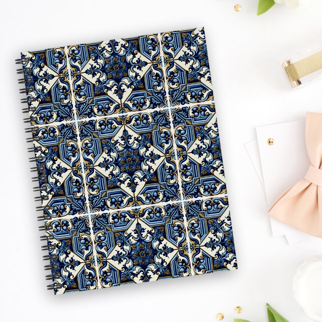 Mediterranean Tiles, Portugal, Azulejo, Majolica Anteckningsbok (Skapare uppladdad)