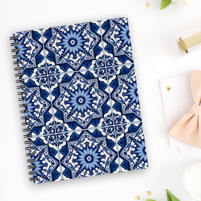Mediterranean Tiles, Portugal, Azulejo, Majolica Anteckningsbok (Skapare uppladdad)