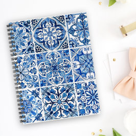 Mediterranean Tiles, Portugal, Azulejo, Majolica Anteckningsbok